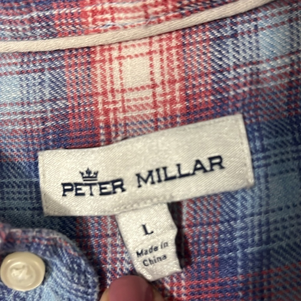Peter Millar Linen Button Down Size Large - image 4